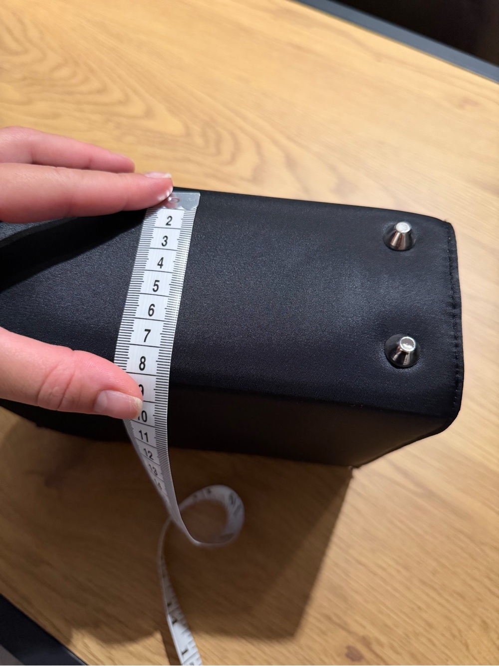 Classic Black Satin Top-Handle Handbag - Picture 8 of 9